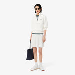 High Neck Zipped Piqué Sweatshirt