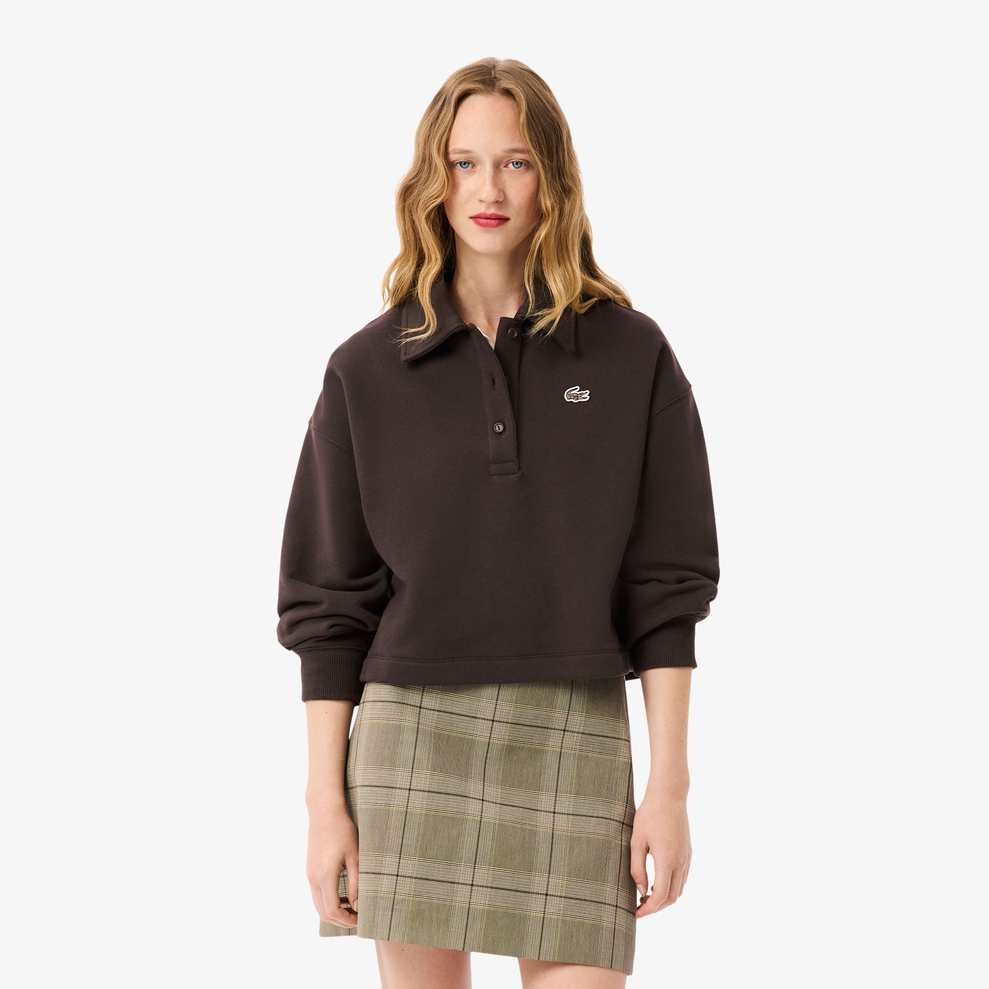 ちょこ Oversized Fleece Polo Collar Sweatshirt – Lacoste ZA