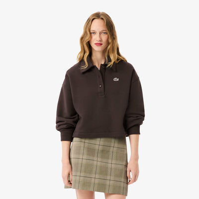 Oversized Fleece Polo Collar Sweatshirt