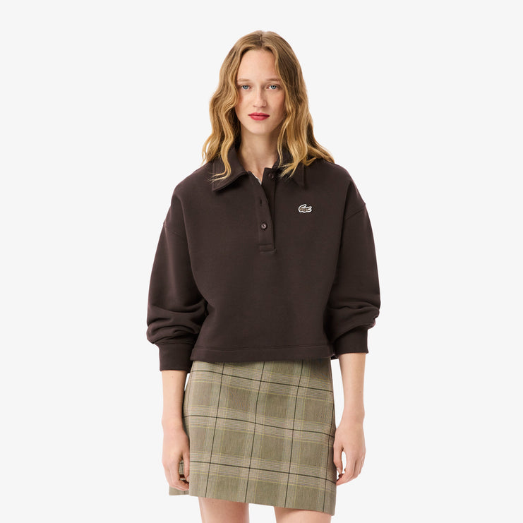 Oversized Fleece Polo Collar Sweatshirt
