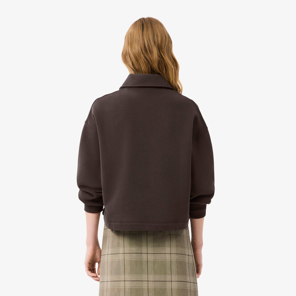 Oversized Fleece Polo Collar Sweatshirt