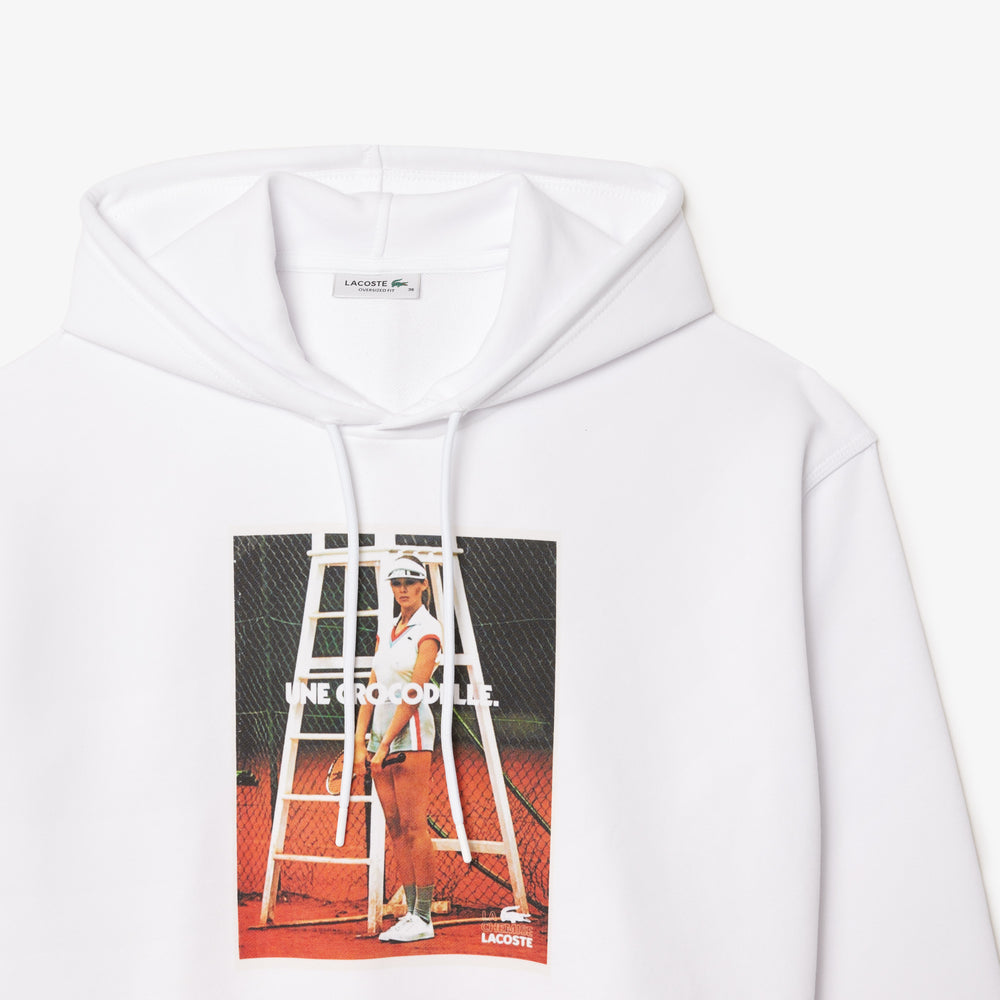 Oversized Printed Fleece Hoodie