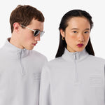 High Neck Embossed Zipped Sweatshirt