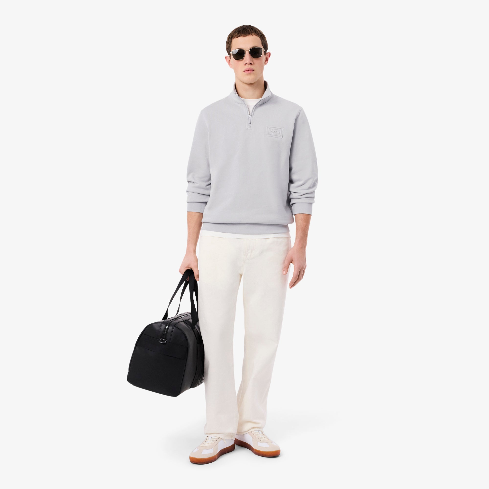 High Neck Embossed Zipped Sweatshirt – Lacoste ZA