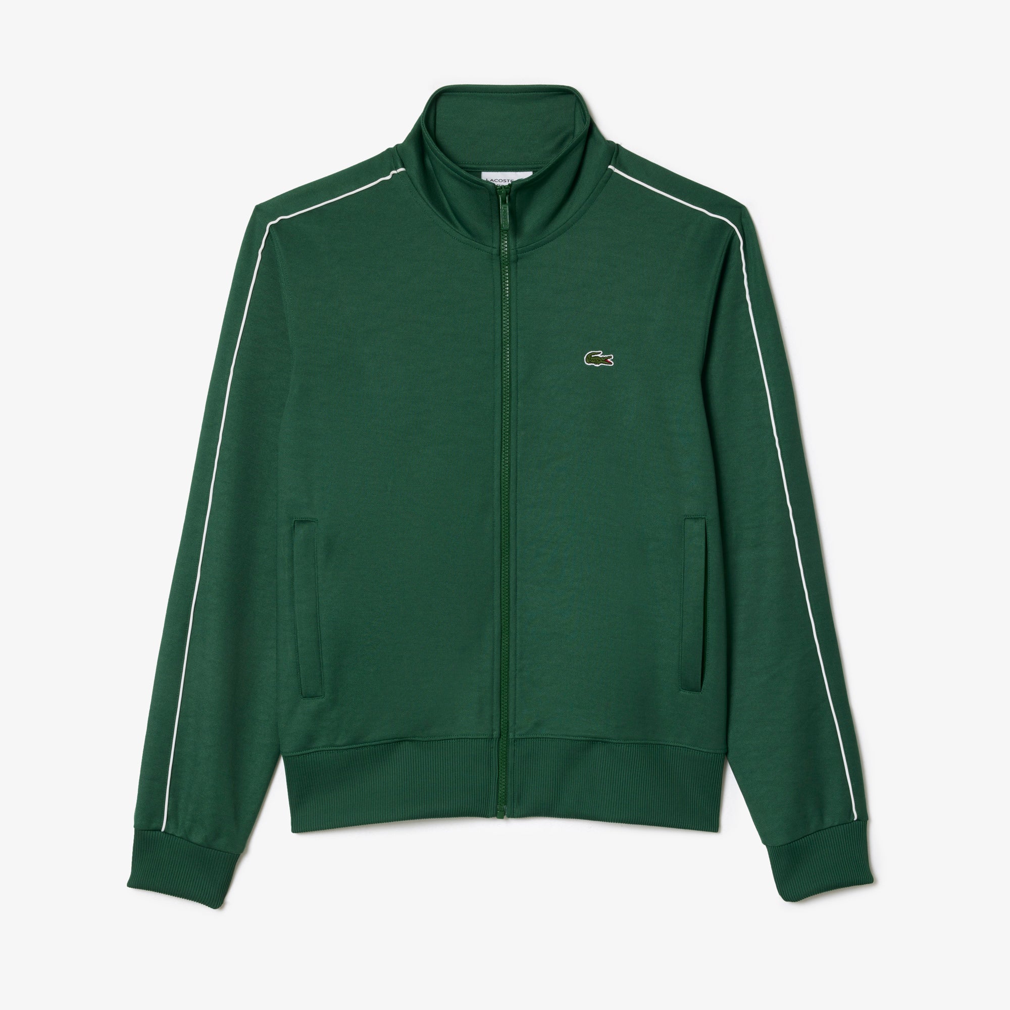 LACOSTE ダークグリーン ジップアップジャケット XS Paris Piqué Zip Front Track Jacket – Lacoste ZA