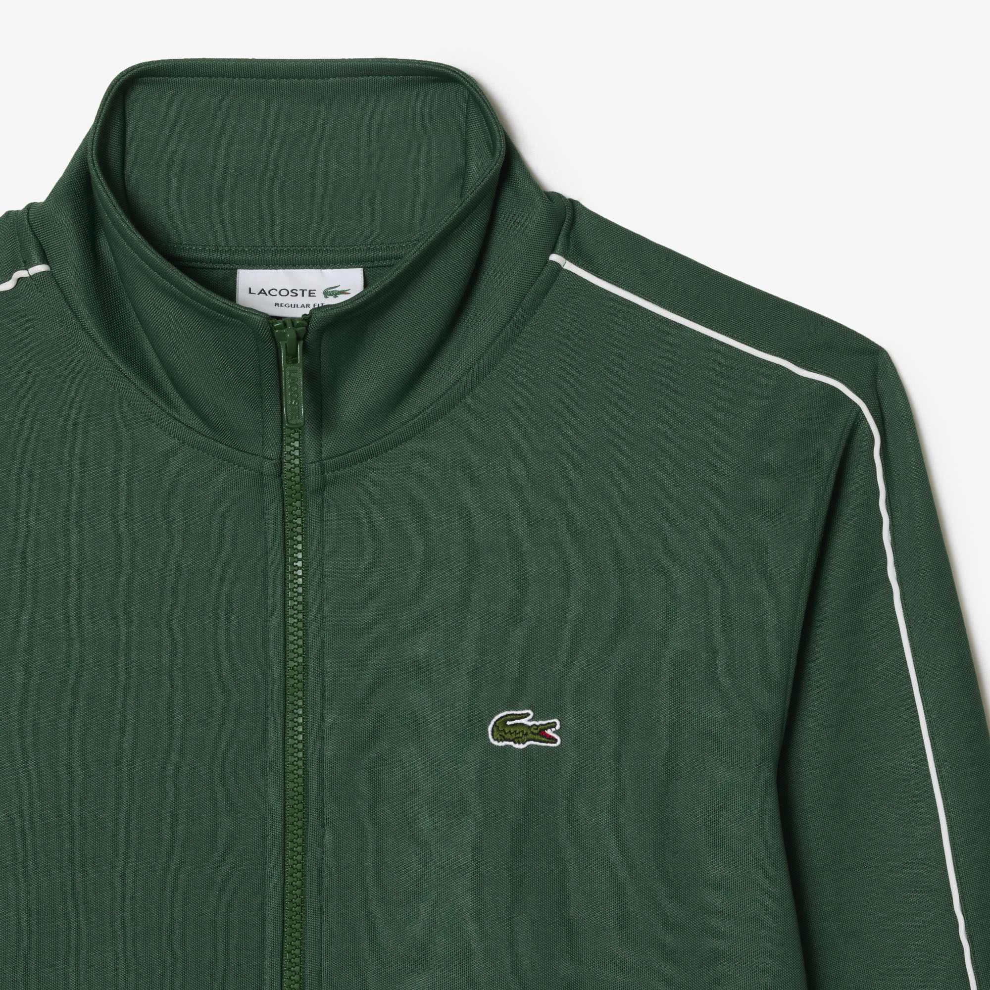 LACOSTE ダークグリーン ジップアップジャケット XS Paris Piqué Zip Front Track Jacket – Lacoste ZA