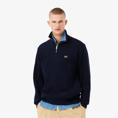 Zip-Up High Neck Interlock Sweatshirt