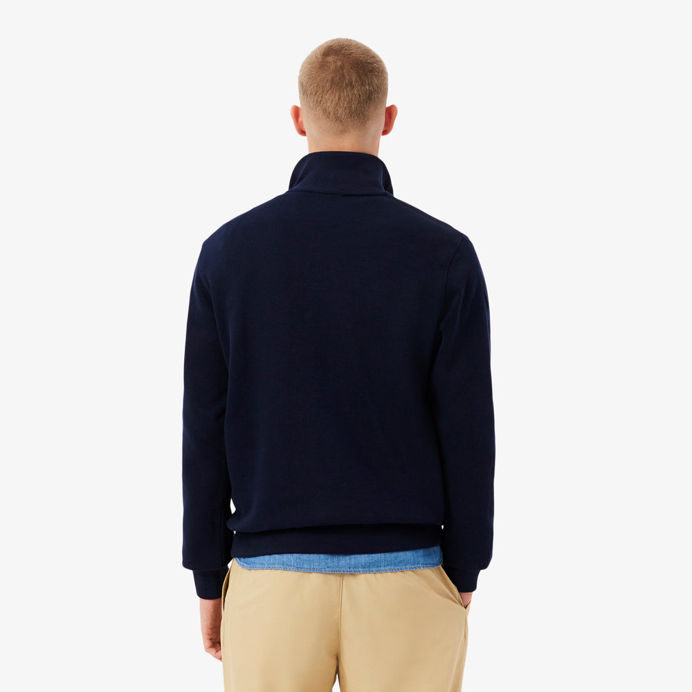 Zip-Up High Neck Interlock Sweatshirt