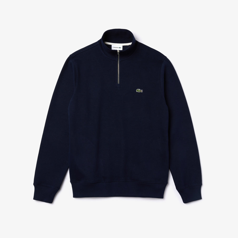 Zip-Up High Neck Interlock Sweatshirt