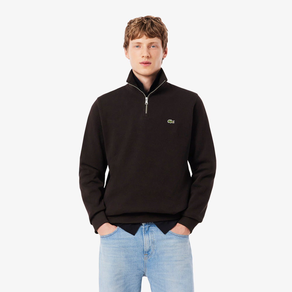 Zip-Up High Neck Interlock Sweatshirt
