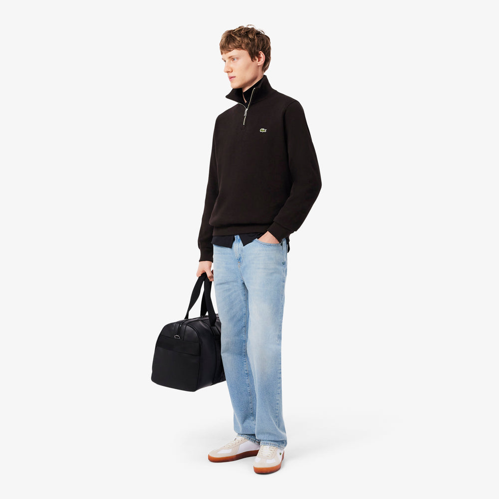 Zip-Up High Neck Interlock Sweatshirt