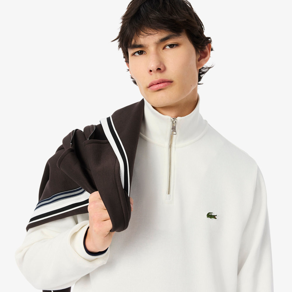Zip-Up High Neck Interlock Sweatshirt