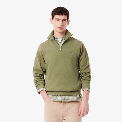 Zip-Up High Neck Interlock Sweatshirt