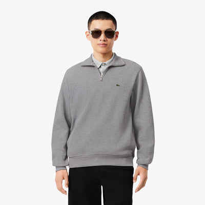 Zip-Up High Neck Interlock Sweatshirt
