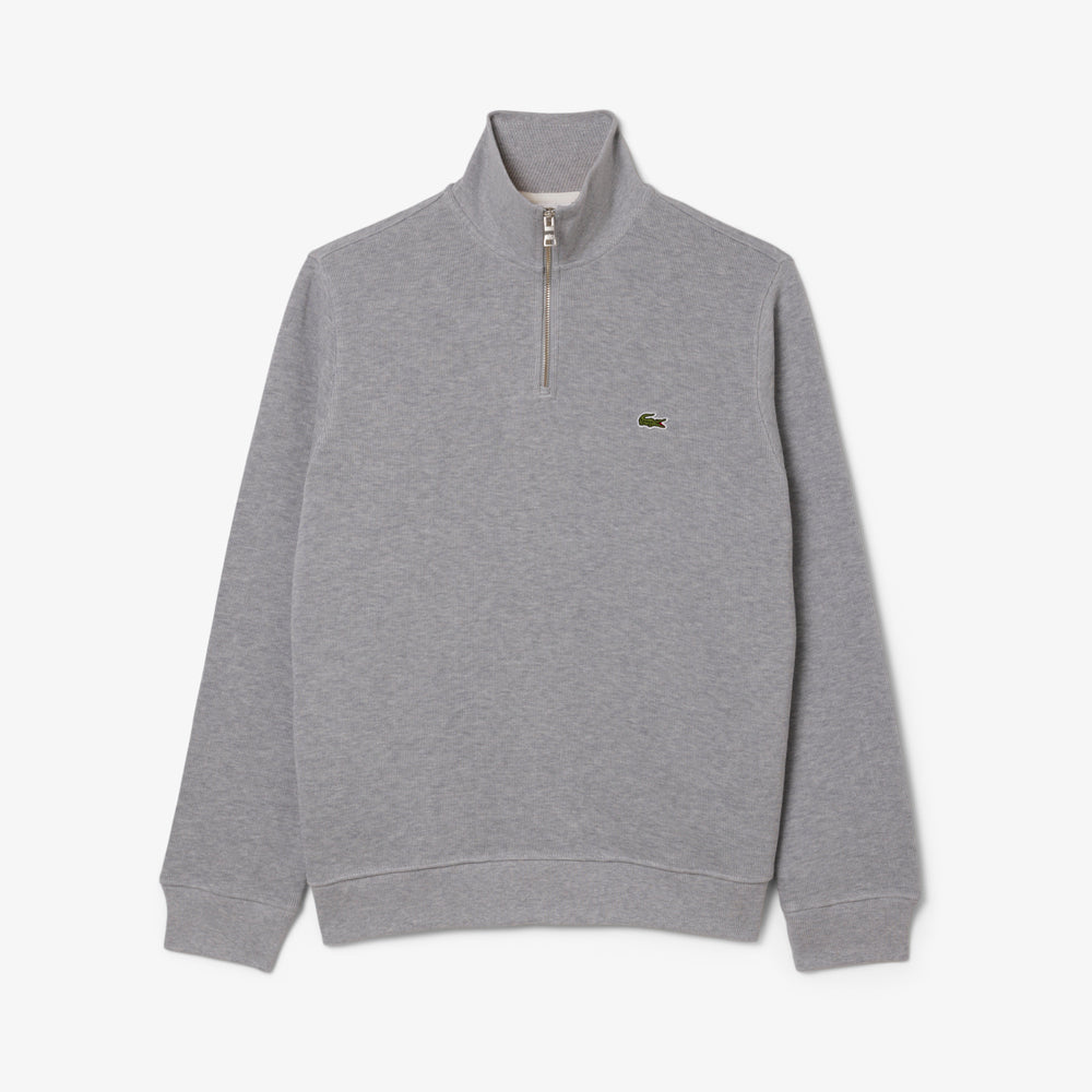 Zip-Up High Neck Interlock Sweatshirt