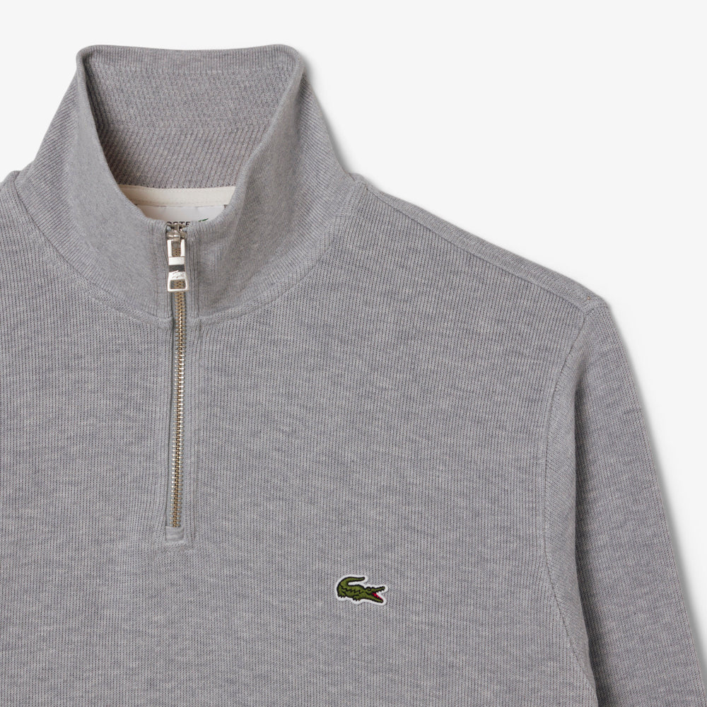 Zip-Up High Neck Interlock Sweatshirt