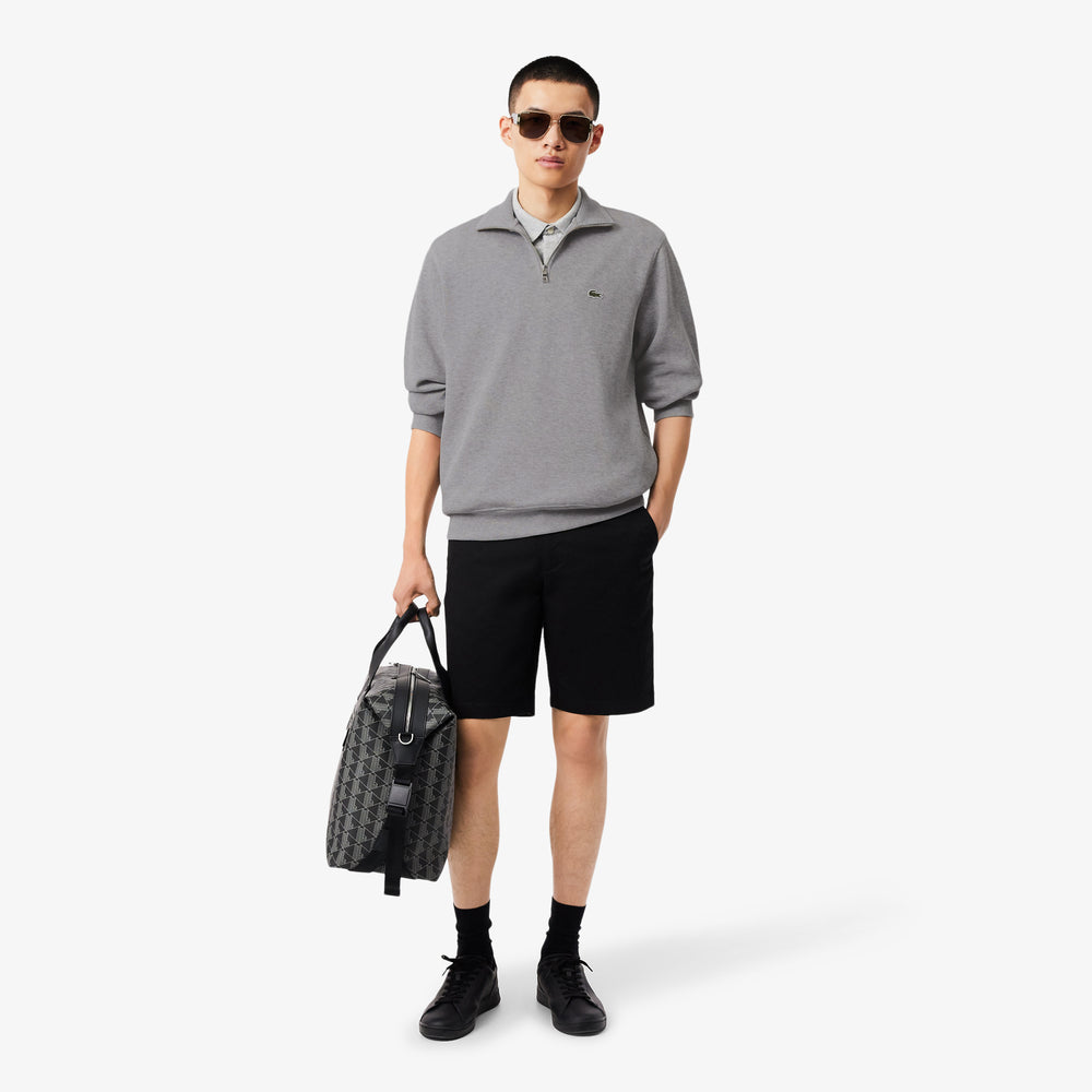 Zip-Up High Neck Interlock Sweatshirt