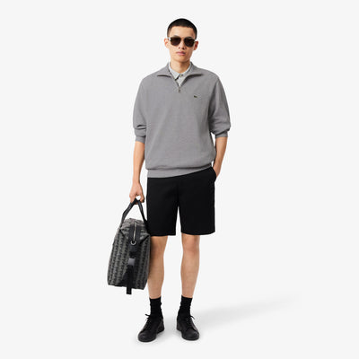 Zip-Up High Neck Interlock Sweatshirt