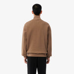 Zip-Up High Neck Interlock Sweatshirt
