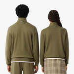 High Neck Zip-Up Print Sweatshirt