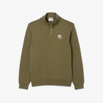 High Neck Zip-Up Print Sweatshirt