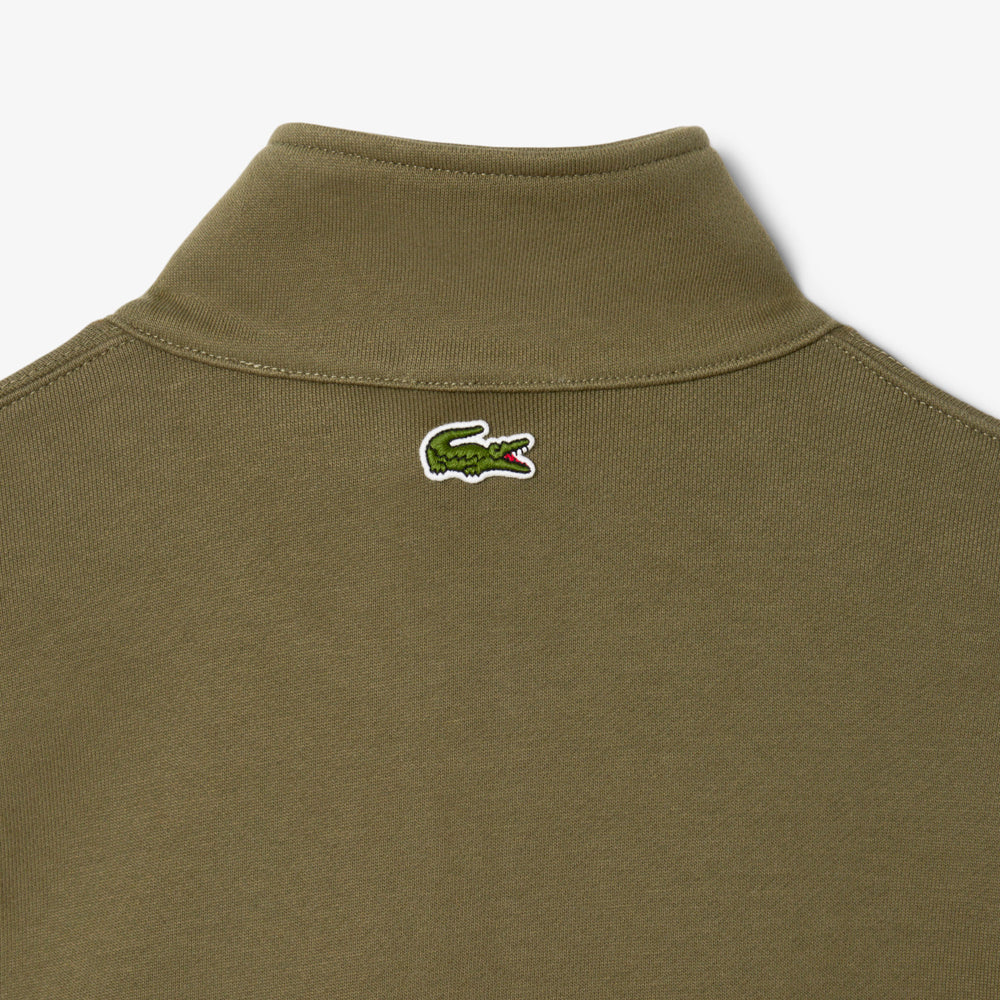 High Neck Zip-Up Print Sweatshirt