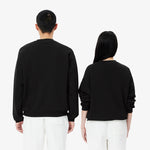 Loose Fit Badge Accent Fleece Sweatshirt