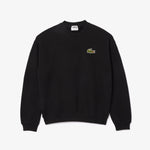 Loose Fit Badge Accent Fleece Sweatshirt