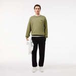 Loose Fit Badge Accent Fleece Sweatshirt