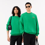 Loose Fit Badge Accent Fleece Sweatshirt