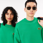 Loose Fit Badge Accent Fleece Sweatshirt