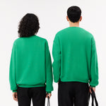 Loose Fit Badge Accent Fleece Sweatshirt