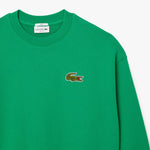 Loose Fit Badge Accent Fleece Sweatshirt