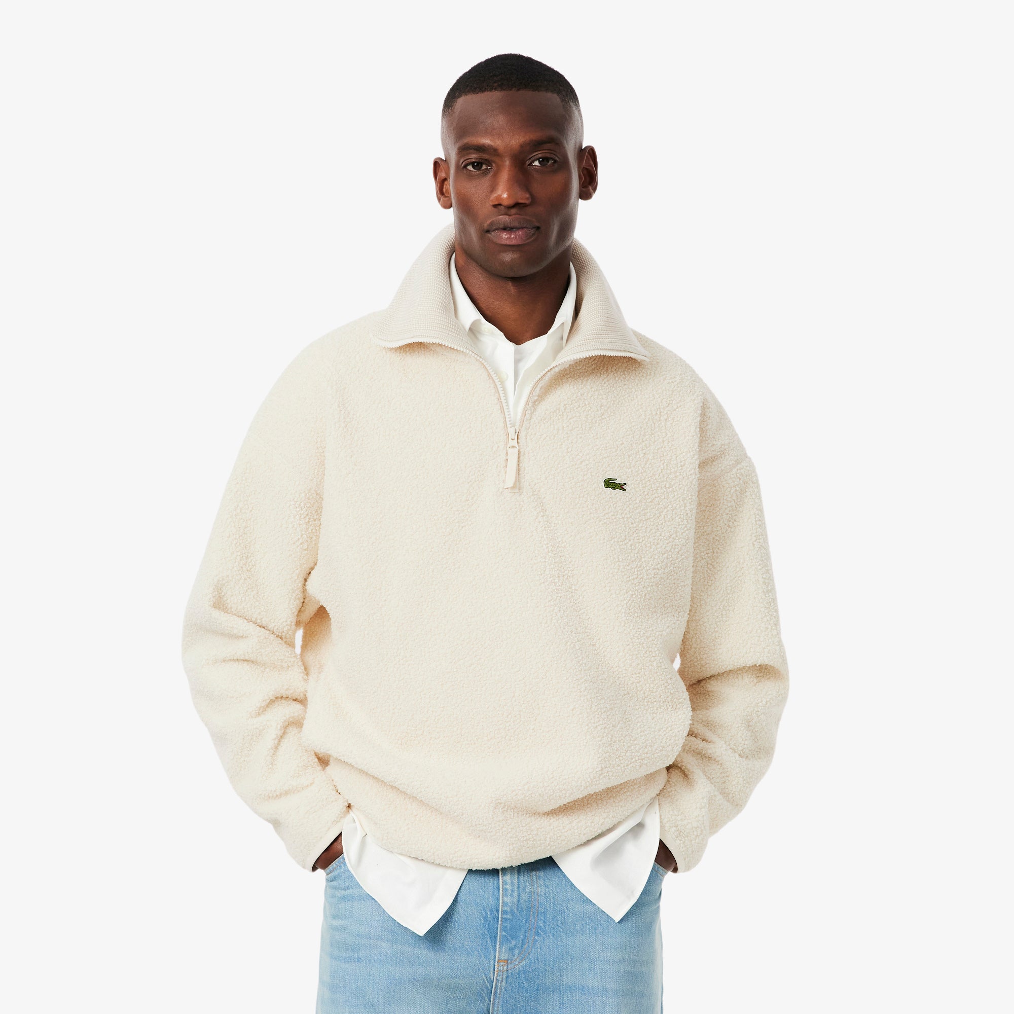 High Zipped Neck Polar Fleece Sweatshirt – Lacoste ZA