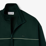 Satin Effect Zipped Fleece Sweatshirt