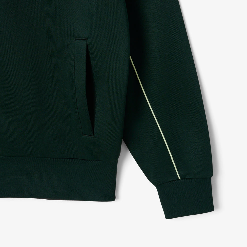 Satin Effect Zipped Fleece Sweatshirt