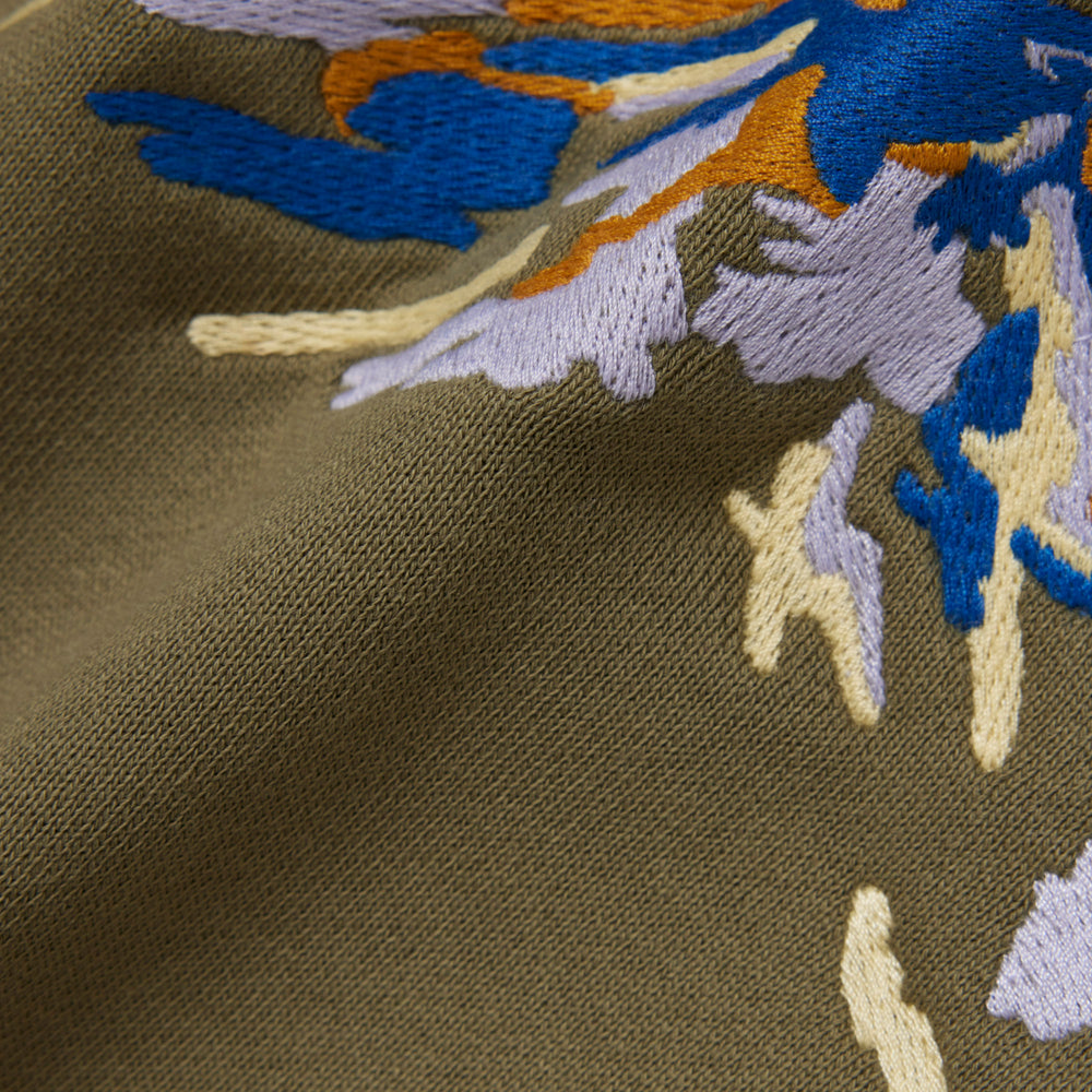 Embroidered Motif Fleece Sweatshirt