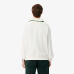 Loose Fit High Zipped Neck Badge Accent Sweatshirt