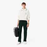 Loose Fit High Zipped Neck Badge Accent Sweatshirt