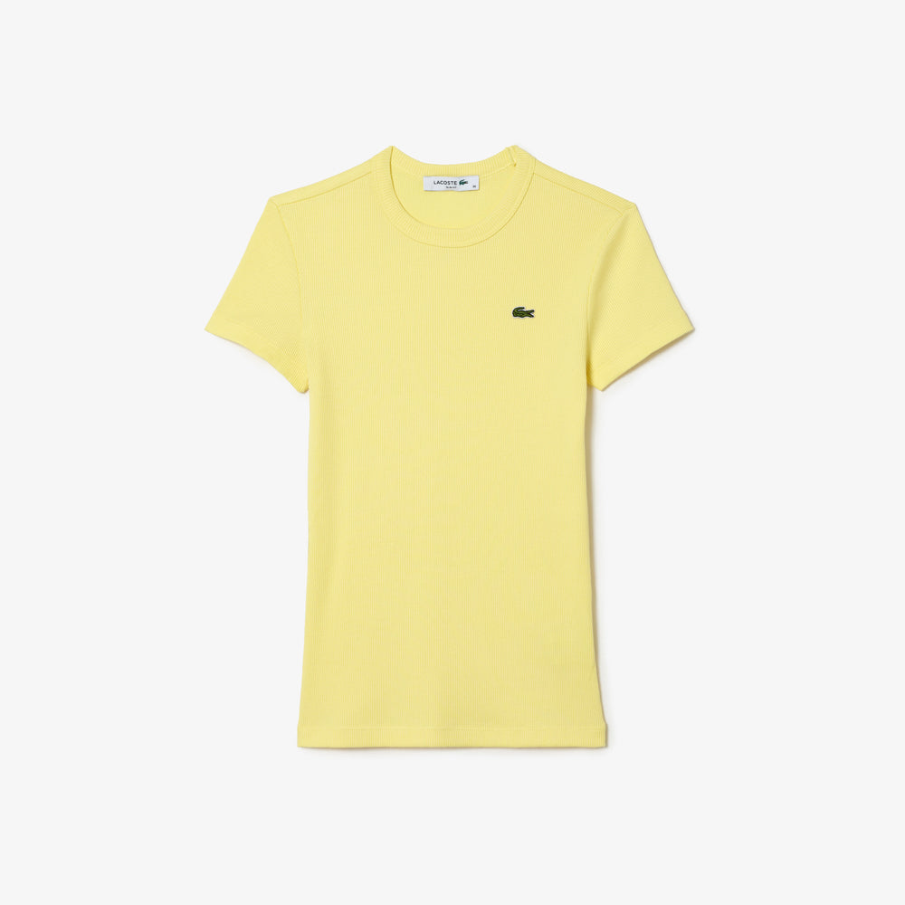 Slim Fit Ribbed Cotton T-shirt