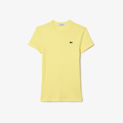 Slim Fit Ribbed Cotton T-shirt