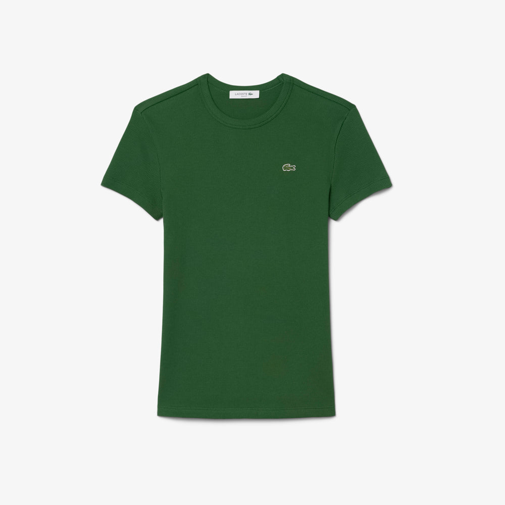 Slim Fit Ribbed Cotton T-shirt