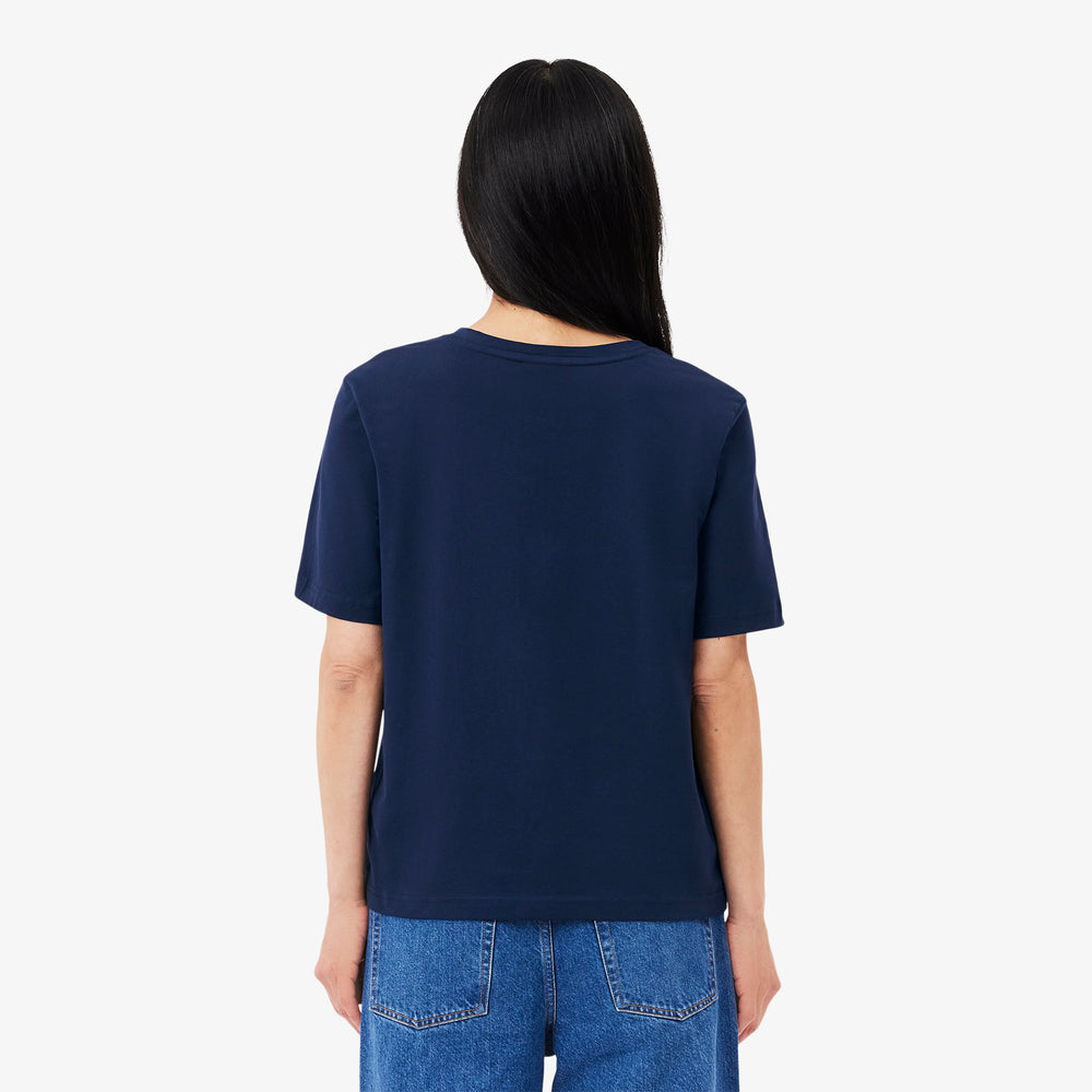 Relaxed Fit Soft Cotton V Neck T-shirt