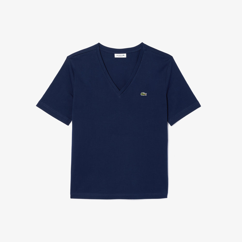 Relaxed Fit Soft Cotton V Neck T-shirt