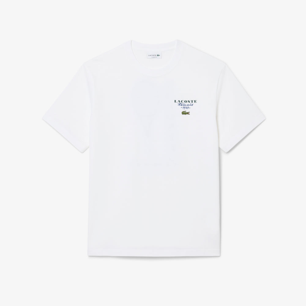 Embroidered Accent Tennis Print Jersey T-shirt