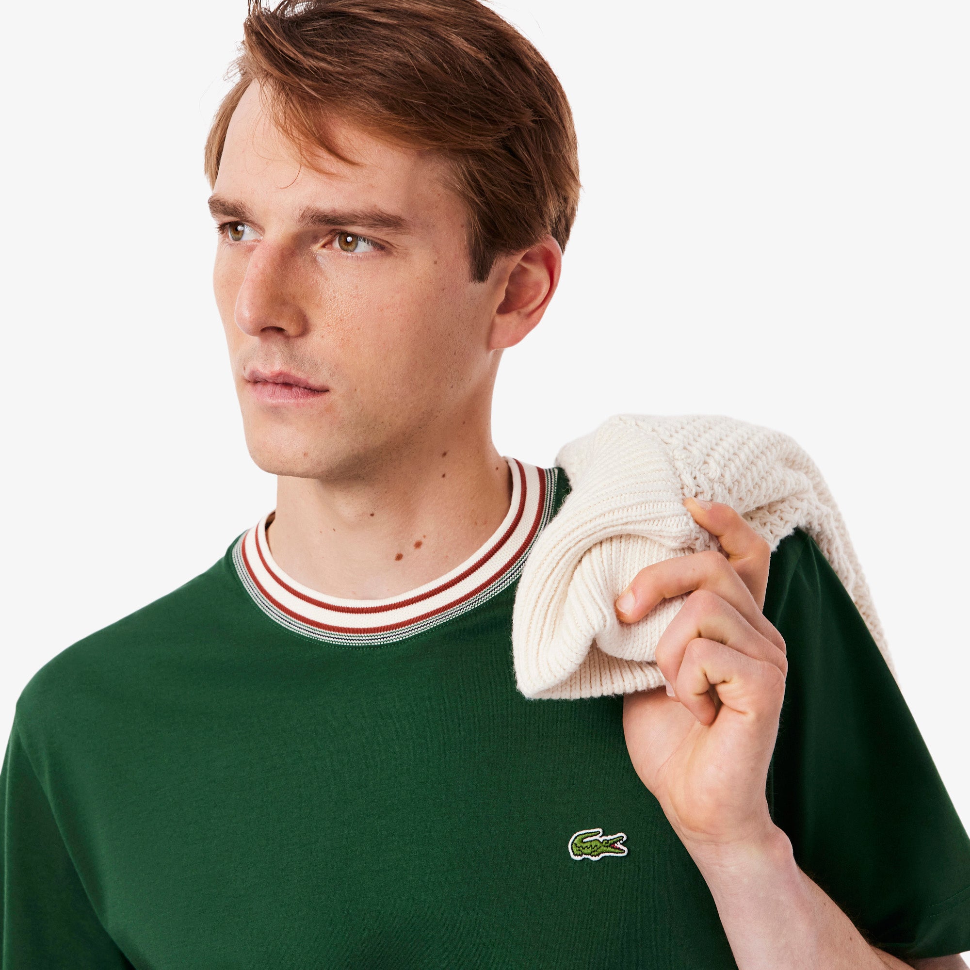 French Made Stripe Neck T-shirt – Lacoste ZA