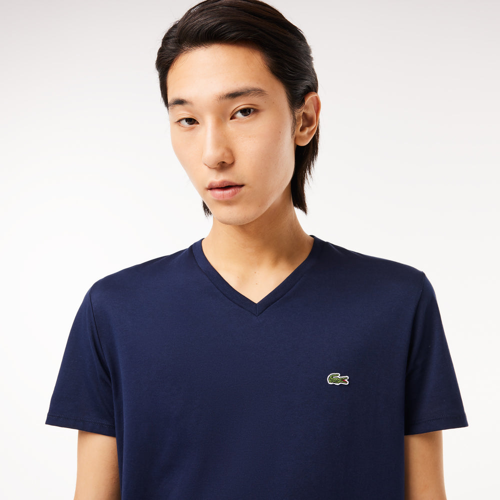 Lightweight Cotton Pima V Neck T-shirt