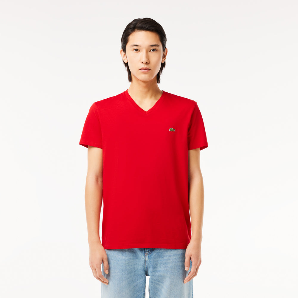 Lightweight Cotton Pima V Neck T-shirt