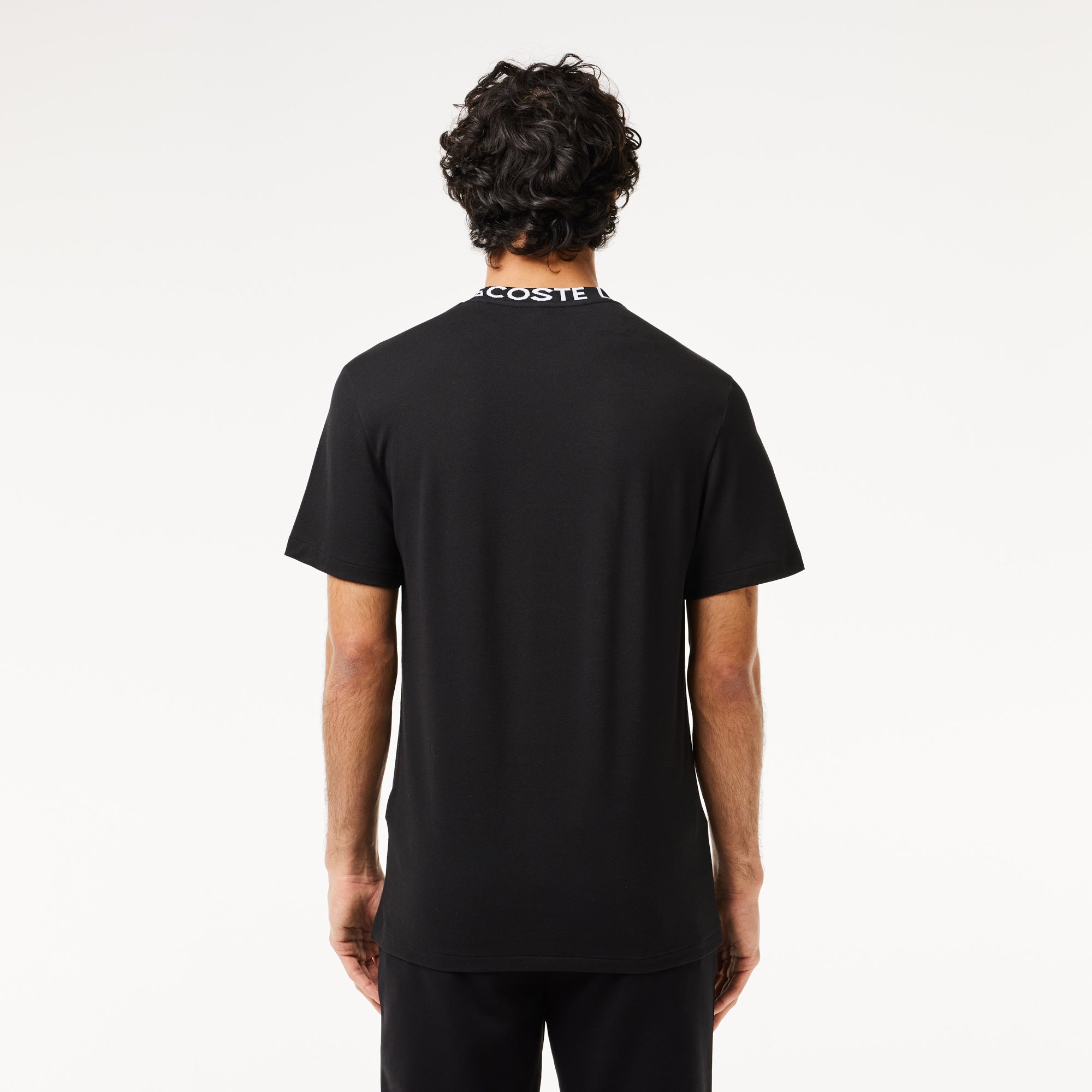Jacquard Neck Pique T shirt Lacoste ZA