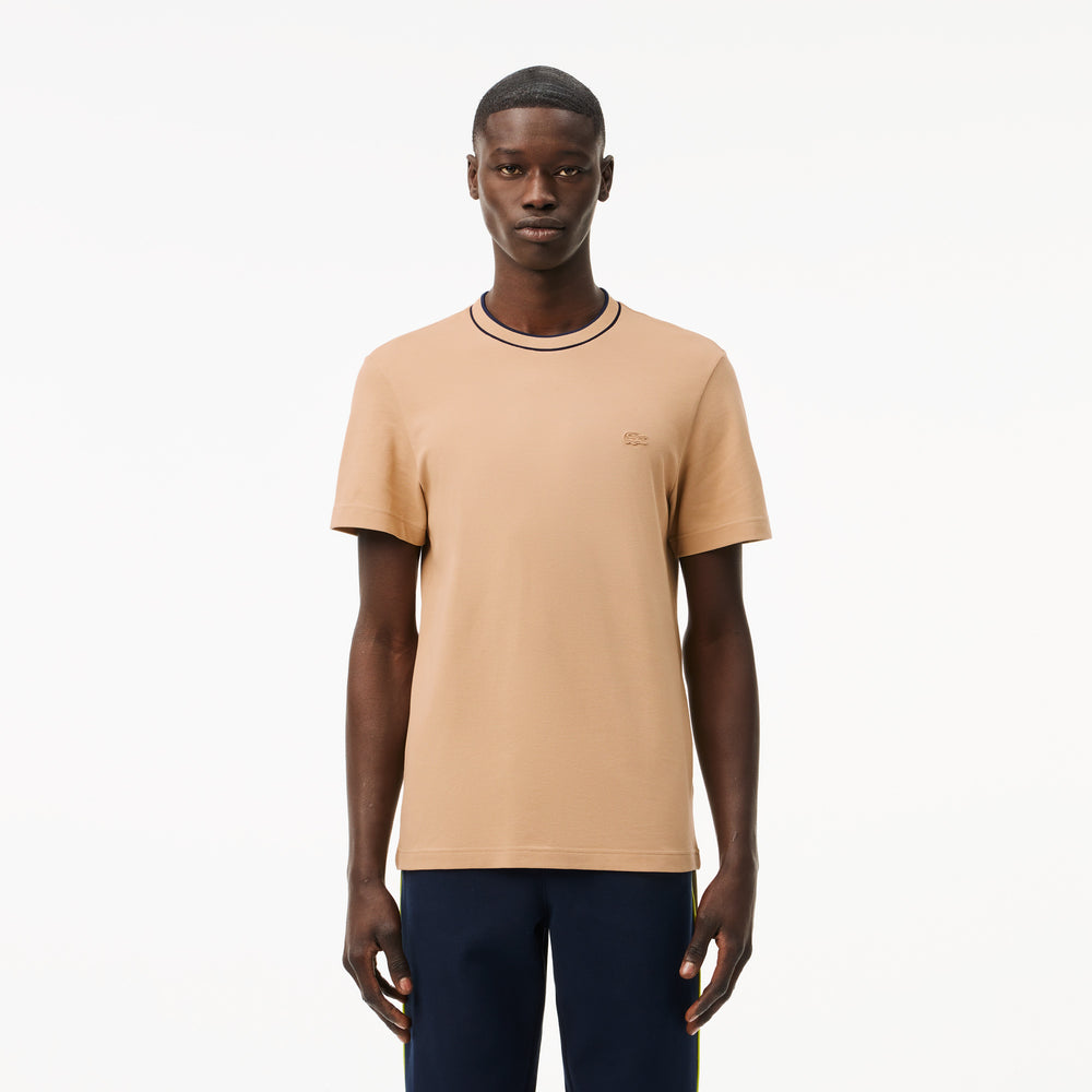 Stretch Piqué Stripe Collar T-shirt